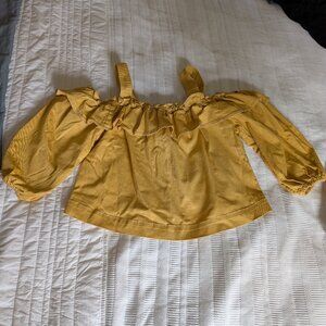 Ulla Johnson Yellow Ruffled Canvas Top